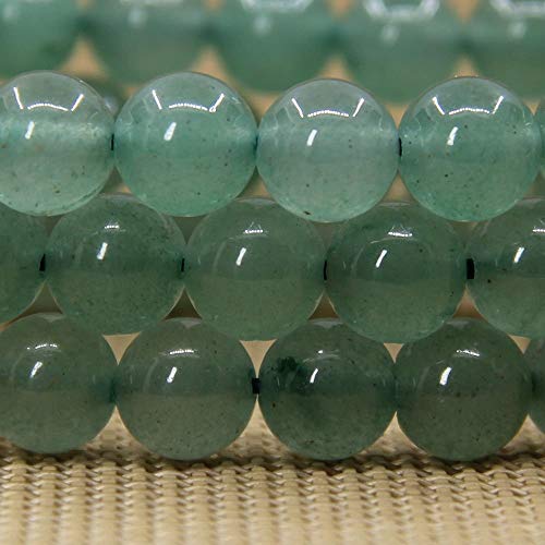 Angelstones Gemstones 8mm Round Beads Healing Crystal Bracelet for women | Natural Gemstone, Handmade Gifts for Women, Healing Crystal Round Beaded Stretch Bracelets, Unisex Jewelry for Women and Men - color: Green Aventurine