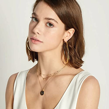 2mm Sterling Silver Big Hoop Earrings For Women - Large Hypoallergenic Circle Endless Thin Oversize Silver Hoops - color: Gold,70mm hoops