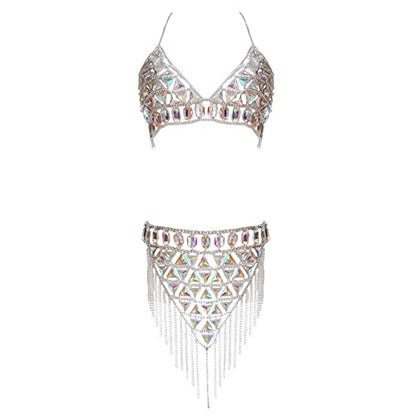 Women's Sexy Suit Body Chain - color: Silvery Color Body Chain Suit-099-2