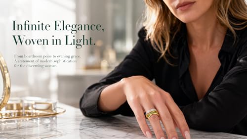 Twist Radiance, Wideband Statement Rings for Women, Elegant Gold Jewelry Accessories, Perfect for Party & Date Night, Hypoallergenic & Durable