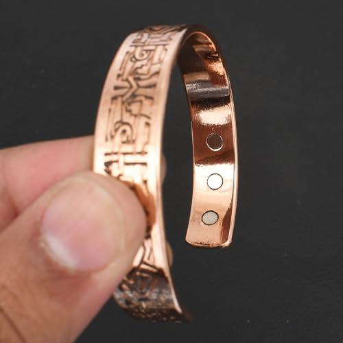 Pure Copper Cuff Bangle Bracelet 100% Solid, Raw & Uncoated Handmade Bracelets Jewelry Cuff Gift Bangle for Women & Men - color: Copper CB-105