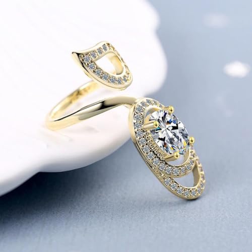 Holibanna Adjustable Open Fingernail Ring with Rhinestone Crystal Decoration Nail Art Charm for Women Party and Dance Finger Jewelry