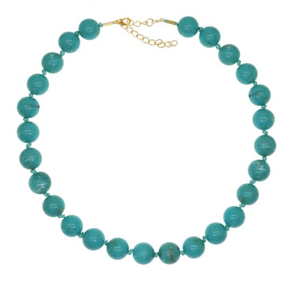 JNF Chunky Beaded Necklaces Women Large Big Ball Bead Choker Necklace Bold Statement Beads jewelry Gift - color: turquoise bead