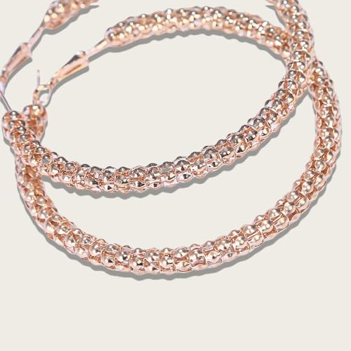 Large Hoop Dangle Earrings Gold Oversized Edgy Essentials Statement Accessories Fashion for Women