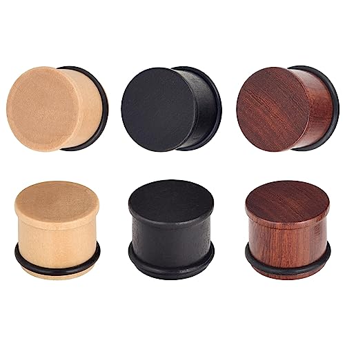 Qmcandy 2g-13/16 inch Sun Moon Natural Wood Wooden Acrylic Ear Tunnels Plugs Piercing Gauge Expander Set - color: B 6pcs 00g(10mm)