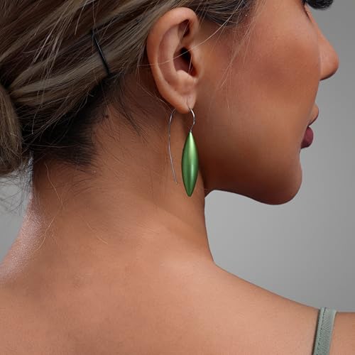 Oval Drop Earrings for Women, Long Thread Dangle Earrings, Colorful lightweight aluminum alloy, Suitable for Jewelry Gifts and Valentine's Day - color: Light green