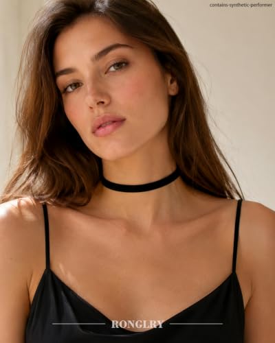 Ronglry 3pcs Black Choker Necklace for Women Black Velvet Choker Set Layered Black Choker Necklaces Classic Chokers for Women Adjustable Gothic Lace Black Collar Necklace for Party Cosplay Christmas Birthday Jewelry Gifts - color: 6pcs goth