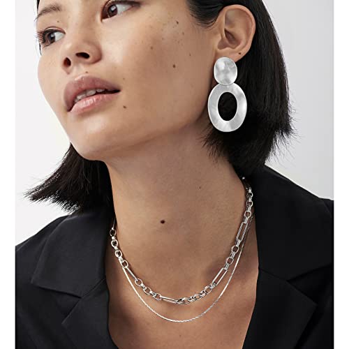Women's Statement Clip-On Earrings Hypoallergenic Lightweight Clip Earrings - color: oval hollow