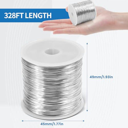26 Gauge Tarnish Resistant Copper Wire 328ft for Jewelry Wire（Silvery） | (0.4mm X 100m) durable craft copper wire, ideal for handmade ornaments design and various DIY handcraft projects - color: Silver