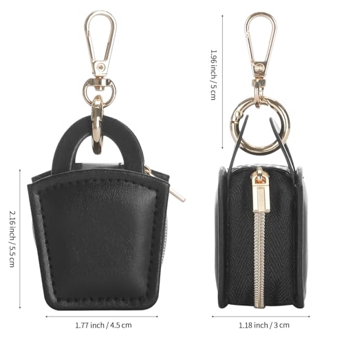 KUKUVR Travel Jewelry Ring Holder Box with Keychain (Black) | Small Ring Earring Stud Necklace Storage Case, for Gym Sports - color: Black
