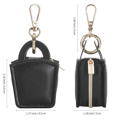 KUKUVR Travel Jewelry Ring Holder Box with Keychain (Black) | Small Ring Earring Stud Necklace Storage Case, for Gym Sports - color: Black