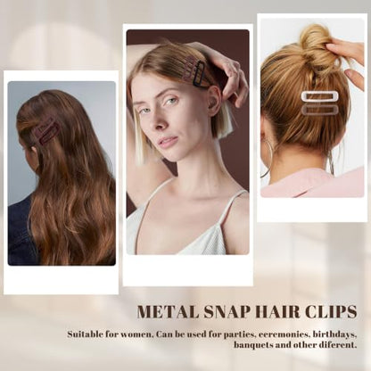 20 PCS Small Rectangle Hair Barrettes For Women Non Slips Snap Clips For Thin Fine Hair,Matte Black Dark Red White,1.97 x 0.55Inch - color: Matte Black Dark Red White