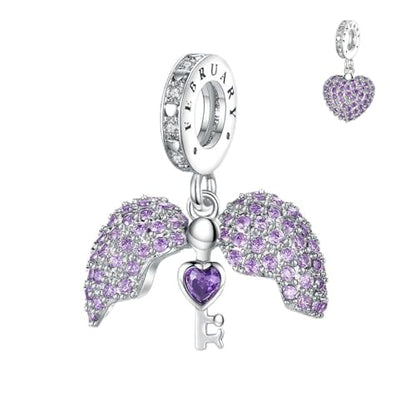 Annmors Birthstone Charms for Bracelet 925 Sterling Silver Charms fit Bracelet Necklace Dangle with 5A Cubic Zirconia Christmas Valentine Mother's Day Gift for Women - color: 02-February-Amethyst