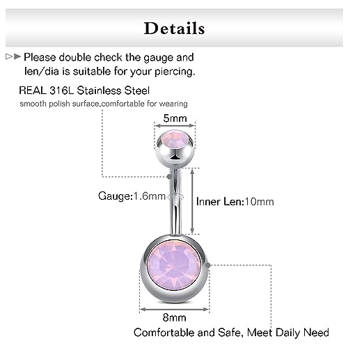Briana Williams Belly Button Ring Belly Rings Belly Button Piercing Gold Belly Button Ring for Women Clicker Belly Ring Belly Piercing Stainless Steel 14g 10mm Blley Navel Rings Piercing Jewelry - color: B1 -12pcs