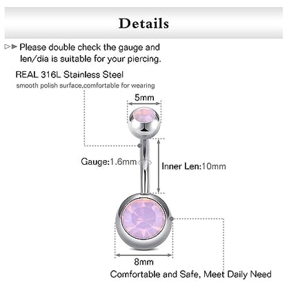 Briana Williams Belly Button Ring Belly Rings Belly Button Piercing Gold Belly Button Ring for Women Clicker Belly Ring Belly Piercing Stainless Steel 14g 10mm Blley Navel Rings Piercing Jewelry - color: B1 -12pcs