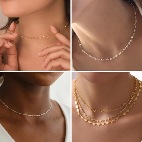 16.5FT Stainless Steel Heart Chain 3.5MM Silver Chain for Jewelry Making | Dainty Heart Link Chains Roll Bulk for Necklace Bracelet Crafts - color: stainless steel color(3.5mm)