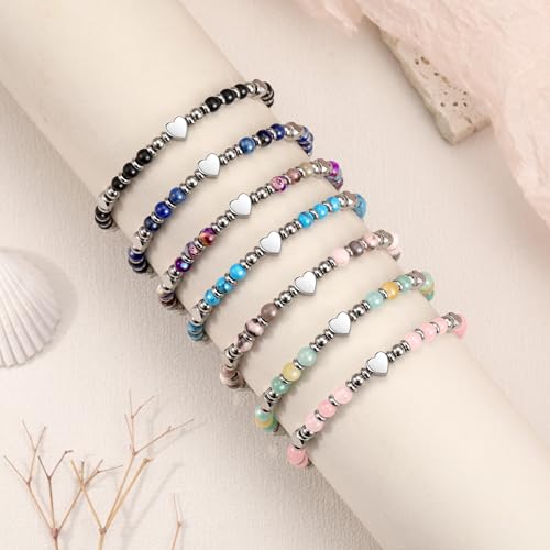 Best Friend Bracelet Gifts for Women Sister Bestie, Christmas Gift for Teens Mom Daughter Granddaughter Birthday Gift for Her Stocking Stuffers - color: Amazonite-Granddaughter