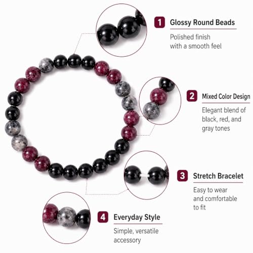 Anxiety Relief Crystal Bracelet Menopause Bracelet Tigers Eye Citrine Natural Stone Stress Beaded Stretch Bracelets Anxiety Relief Healing Bracelets New Chapter Encouragement Jewelry Menopause Gifts - color: A1: Purple
