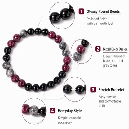 Anxiety Relief Crystal Bracelet Menopause Bracelet Tigers Eye Citrine Natural Stone Stress Beaded Stretch Bracelets Anxiety Relief Healing Bracelets New Chapter Encouragement Jewelry Menopause Gifts - color: A1: Purple