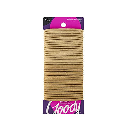 Goody Ouchless Elastic Hair Tie - 32 Count, Blonde - 4MM for Medium Hair - Slideproof Pain-Free Hair Accessories for Men, Women, Boys, and Girls - Perfect for Long Lasting Braids, Ponytails, and More - size: 32 Count (Pack of 1)