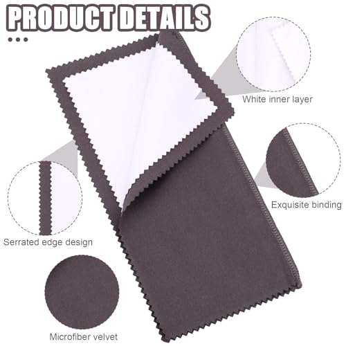 Jewelry Cleaning Kit, Include 2pcs Double Sided Polishing Cloth & 2pcs Soft Cleaner Brush for All Jewelry Diamond Gold Sterling Silver Earring Ring