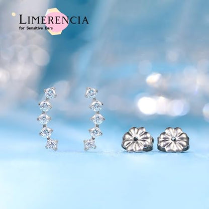Limerencia G23 Pure Titanium Hypoallergenic Earrings | F136 Implant Grade Titanium Jewelry for Sensitive Ears - color: Five Prong climber