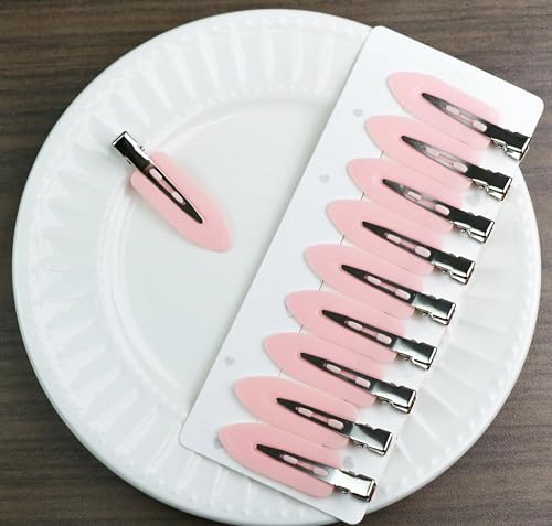 10Pcs Mini Snap Hair Clips for Bangs, No Bend Styling Barrettes, Thin Oval Sectioning Clips, Acrylic Coated Metal Hairpins for Makeup and Daily Use, Mix Color Set