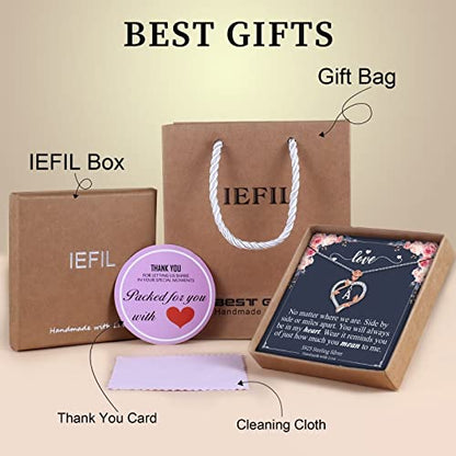 Iefil Anniversary Birthday Gifts for Women, Rose Heart Initial Necklace | Gift Box Packaging, 925 Sterling Silver, Jewelry Gifts for Women Her Wife Mom Girlfriend, Initial A-Z, 19+2inches - color: IEFIL JEWELRY BOX, style: G