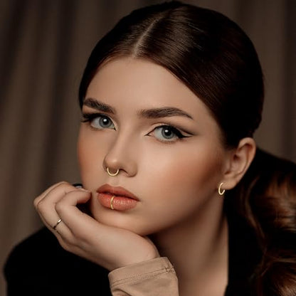 10Pcs Gold Nose Ring Hoop 18G/20G Clicker Nose Hoops Hypoallergenic Stainless Steel Nose Piercings Jewelry Gold Nose Jewelry Septum Helix Cartilage Lip Body Piercings for Women Men 7mm 8mm 9mm 10mm 12mm - color: Gold-20G