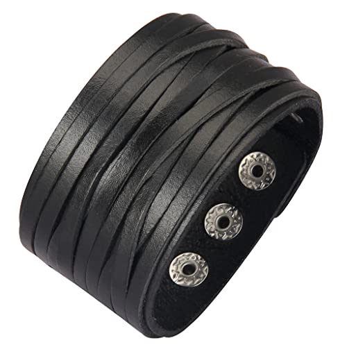 GelConnie Leather Cuff Bracelet Punk Braided Bracelets Rock Leather Wristbands Faux Mens Leather Bracelet Gothic Viking Bangle Adjustable Wrap Bracelet for Women,Men - color: Style LPB2221-1