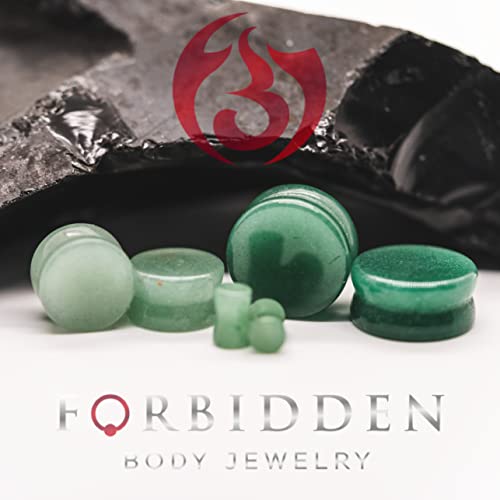 Forbidden Body Jewelry Semi-Precious Jade Double Flare Saddle Plug Earrings, Stone Plugs and Gauges 3mm-25mm (Sold as Pairs)