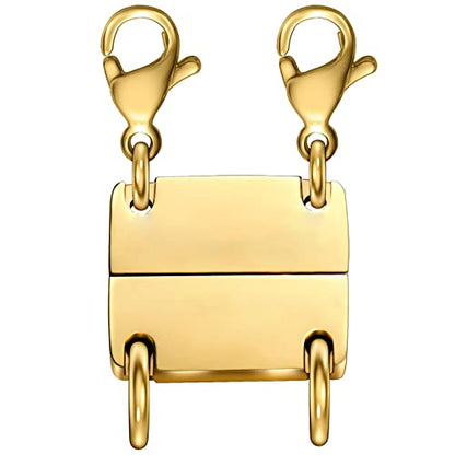 Dailyacc Layering Magnetic Necklace Clasp,18 K Gold and Silver Separator for Stackable Necklaces - color: 1PCS - 2 Gold