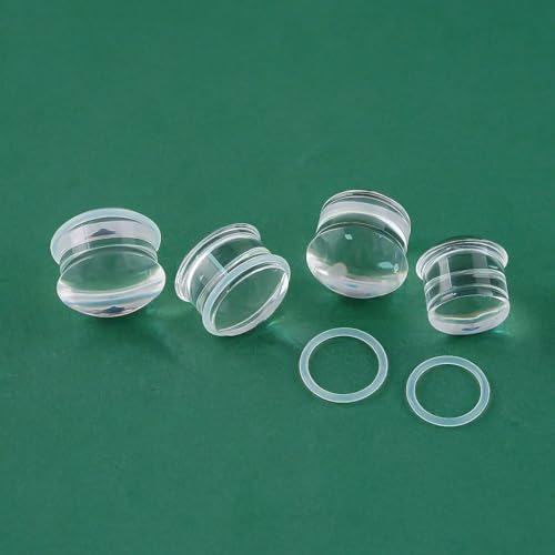 Precise Dimensions Set Color Acrylic O-Ring Ear Plugs Tunnels Gauges Stretcher Piercings Kit - color: White, size: 15-18mm