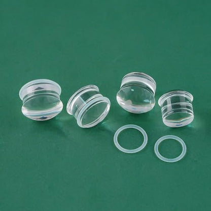 Precise Dimensions Set Color Acrylic O-Ring Ear Plugs Tunnels Gauges Stretcher Piercings Kit - color: White, size: 15-18mm