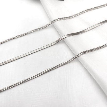 Silver Ankle Bracelets for Women Waterproof Stainless Steel Anklet Adjustable Layered Cuban Silver Anklets Set Summer Beach Foot Jewelry Gift - color: Style A Silver
