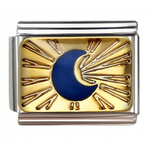 9mm Charm for Italian Charm Bracelet, Stainless Steel DIY Jewelry Chain Links,Sky - color: 001.Star -ICJ314