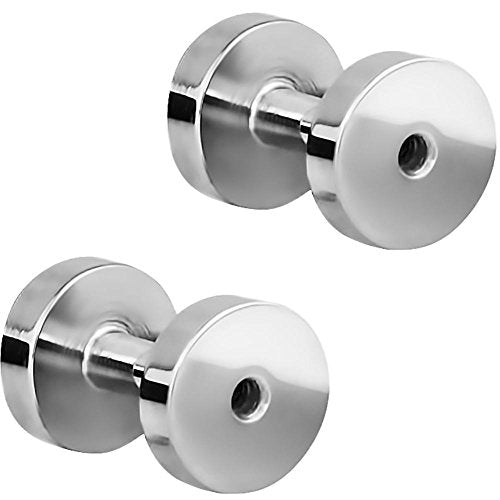 Forbidden Body Jewelry 1.2mm - 16mm Surgical Steel Ear Gauges Screw Fit Tunnels, Tunnel Plug Earrings Sold as a Pair - style: 2mm (12 Gauge)