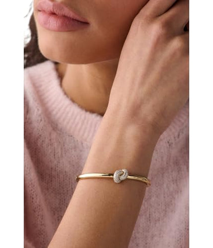 kate spade new york Sailor's Knot Hinge Bangle - color: Clear/Gold Pave