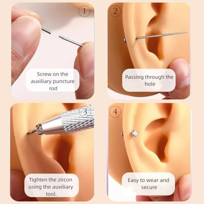 16G 18G 20G Hypoallergenic Threadless Flat Back Nose Studs Women | Medical Steel, CZ 1.5-3mm, Nostril Tragus Helix Piercing, A Secure Fit And Everyday Wear For Sensitive Skin - color: Gold-18G-D