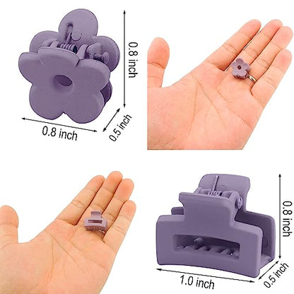 SuPoo 20 Pack Mini, Short Hair Clips for Thin - 1.1" Tiny Flower , Claw for Girls, School Gift with Box & Rectangle - color: Rainbow