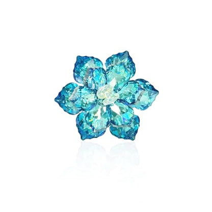 Crystal Flower Brooch Pin for Women Dress Suit Bag Hat Broochs Pins Christmas Brooch Pin Wedding Party Birthday Dance Jewelry Accessories - color: Blue Flower Brooch Pin Blue-1