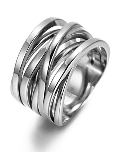 CIUNOFOR 13.7MM Cross Ring Enhancers for Women Statement Engagement Ring for Men and Unisex adults Silver Gold Rose Gold Plated Ring Customized Personalized - color: Original Color