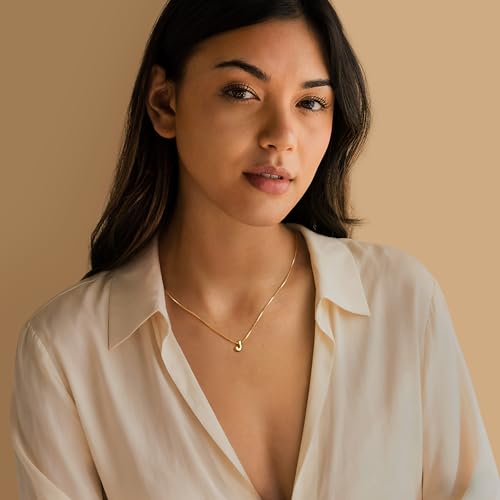 Bubble Gold Initial Necklaces for Women,14K Gold Plated A-Z Initial Necklaces for Women, Chunky balloon letter name Pendant Necklace Fashion Jewelry Gifts - color: J, style: Gold