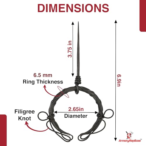 Armory Replicas™ Hand-Forged Viking & Celtic Cloak Pin Brooch – Medieval Fibula for Costumes, Reenactments, Cosplay & Historical Dress Accessories - style: Filigree Knot Pennanular