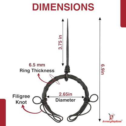 Armory Replicas™ Hand-Forged Viking & Celtic Cloak Pin Brooch – Medieval Fibula for Costumes, Reenactments, Cosplay & Historical Dress Accessories - style: Filigree Knot Pennanular