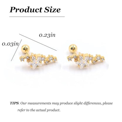 Ear Climbers Earrings for Women Gold Silver Ear Cuffs Non Piercing Dainty Cartilage Earrings Set Statement Cuff Earring for Women Trendy - color: Gold