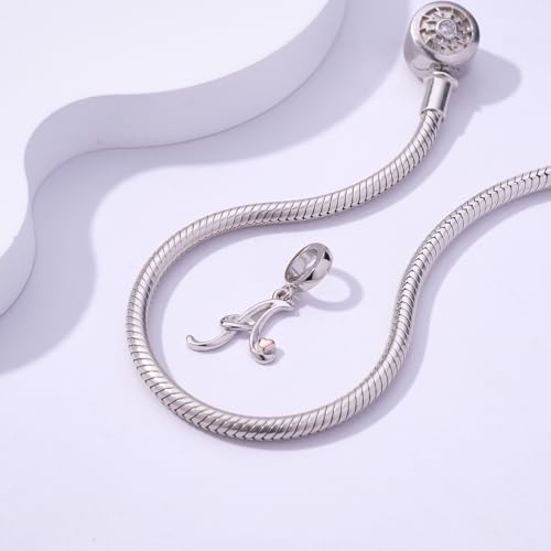 Letter Charms for Pandora Bracelets 925 Sterling Silver Alphabet Initial Charms Bead Jewelry Gift for Women - style: Initial A
