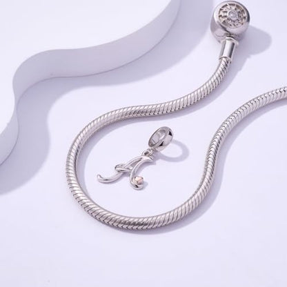 Letter Charms for Pandora Bracelets 925 Sterling Silver Alphabet Initial Charms Bead Jewelry Gift for Women - style: Initial A