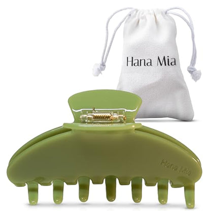 Luxury Green Claw Clip for Women | Our Large 4 Inch Hair Clip Creates Beautiful Half Ups, Secure Updos & Chic Daily Styles | Premium Acetate Claw with Secure Hold & Snag Free Teeth for Easy Styling - color: Green