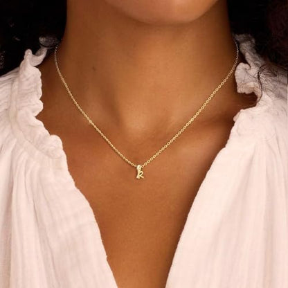 Initial Necklaces for Women Trendy, Dainty Gold Letter Necklace Tiny A-Z Pendant, 14K Gold Plated Cute Personalized Name Chain Fashion Accessories Gold Jewelry Birthday Gifts for Her - color: k